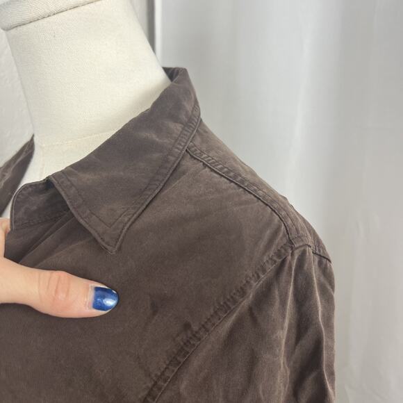 Aritzia Babaton Utility Top Womens Small Brown Button Up Minimalist Old Money - Picture 3 of 11